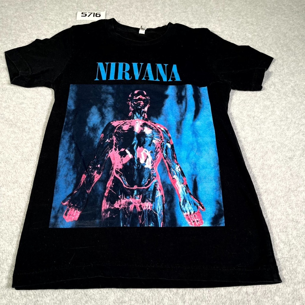 Nirvana Sliver T Shirt Mens Small Black‎ Graphic Print Cotton Crew Neck Music